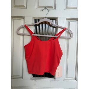 Blogilates Spicy‎ Orange Strappy Tank Cropped Athletic Top Women's Size XS